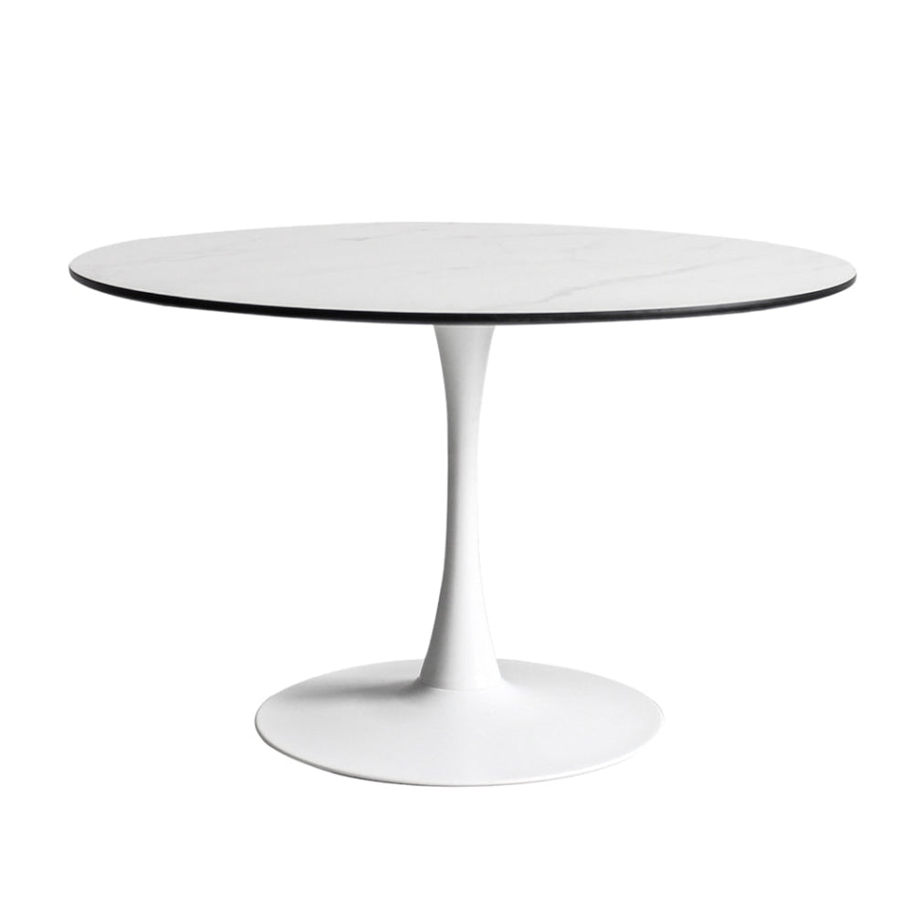 Levede Dining Table Kitchen 6 Person Marble Tulip Round Metal Base 120cm Fast shipping On sale