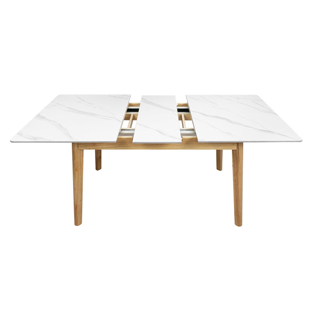 Levede Dining Table Sintered Stone 1.3-1.6M Extendable Wooden Frame 6-8 Person Fast shipping On sale