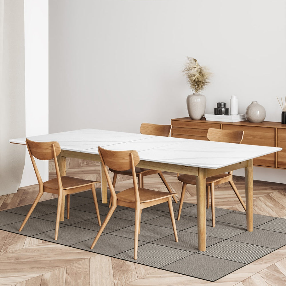 Levede Dining Table Sintered Stone 1.3-1.6M Extendable Wooden Frame 6-8 Person Fast shipping On sale