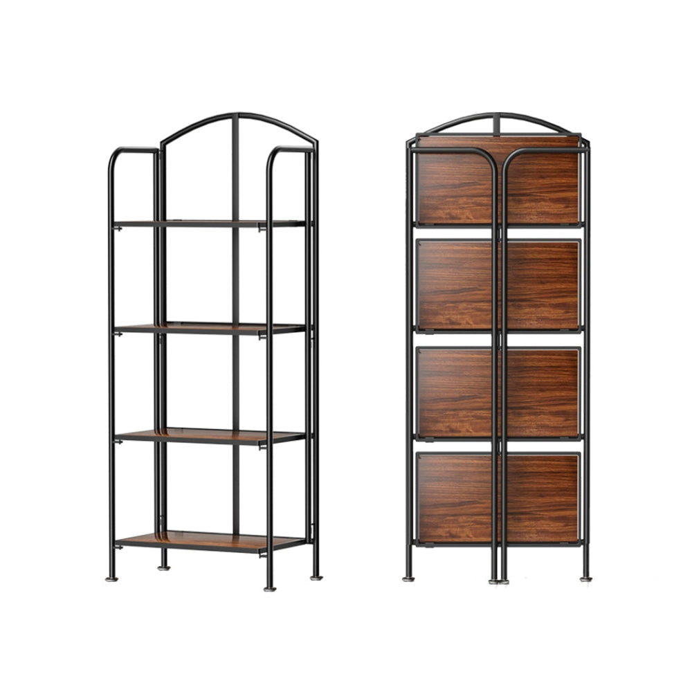 Levede Display Shelf Bookshelf Foldable Bookcase Kitchen Office Storage 4 Tier Black Fast shipping On sale