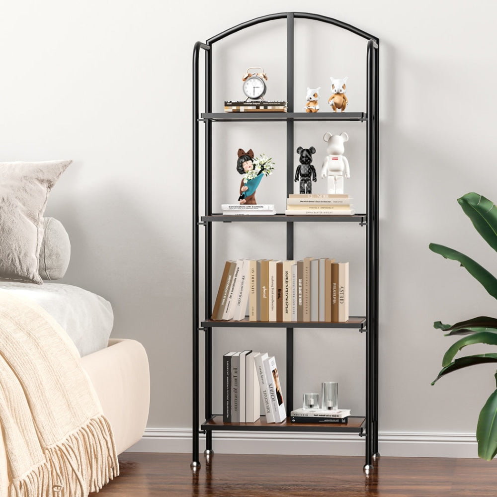 Levede Display Shelf Bookshelf Foldable Bookcase Kitchen Office Storage 4 Tier Black Fast shipping On sale