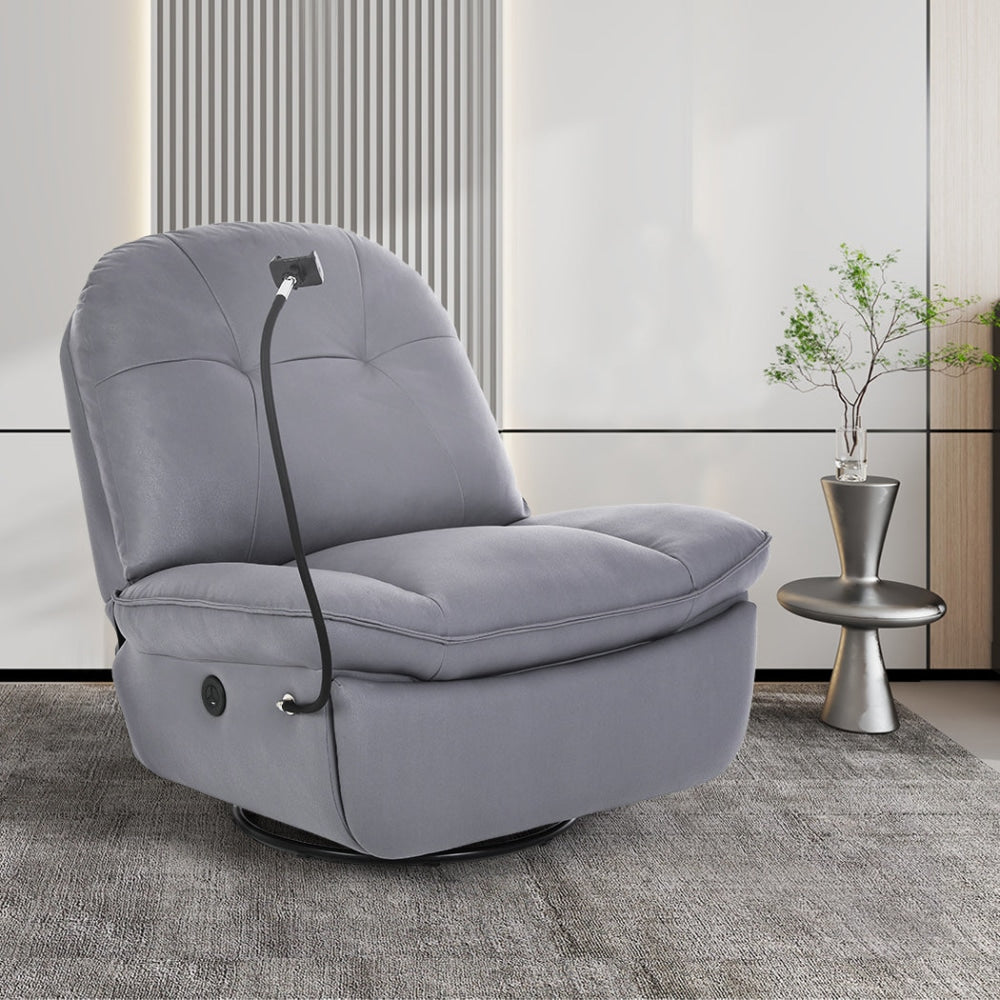 Levede Electric Chair Recliner Swivel Lazy Sofa Armchair Lounge USB Charge Grey Fast shipping On sale