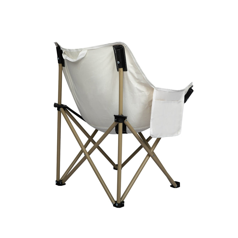 Levede Folding Camping Moon Chair Lightweight Outdoor Chairs Portable Seat Beige Furniture Fast shipping On sale