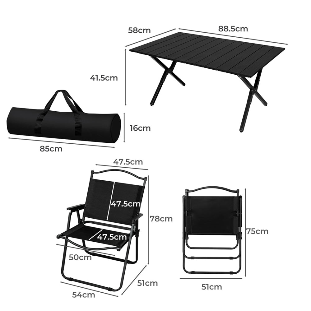 Levede Folding Camping Table Chair Set Portable Picnic Outdoor Egg Roll BBQ Desk Furniture Fast shipping On sale