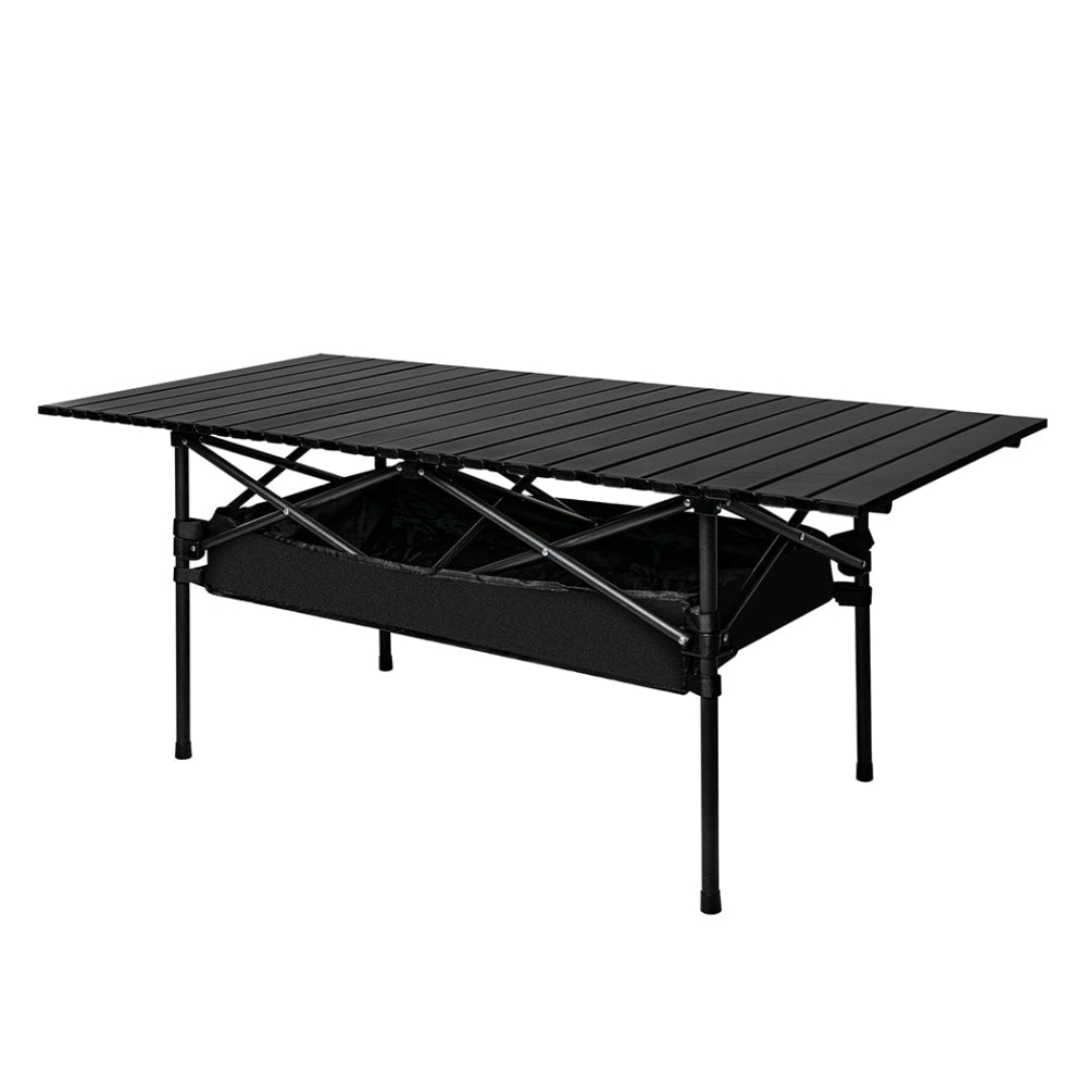 Levede Folding Camping Table Portable Picnic Outdoor BBQ Desk Egg Roll Black Furniture Fast shipping On sale