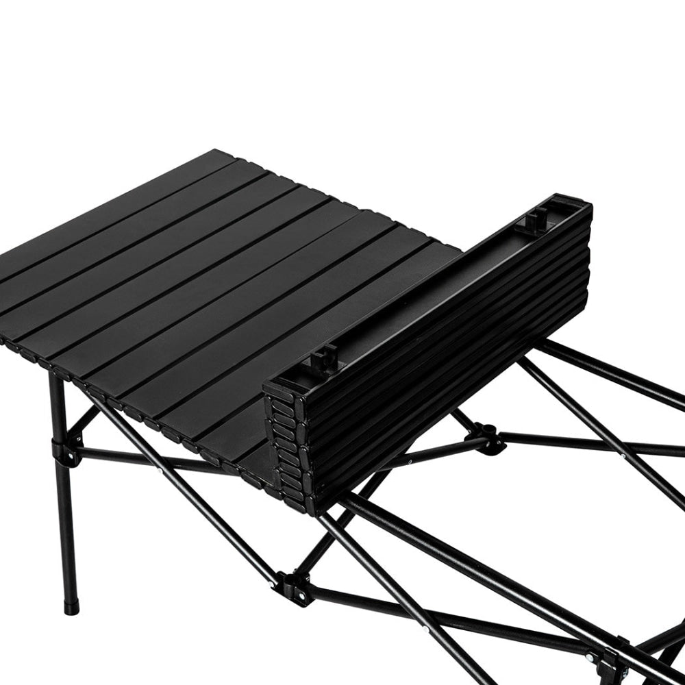 Levede Folding Camping Table Portable Picnic Outdoor BBQ Desk Egg Roll Black Furniture Fast shipping On sale