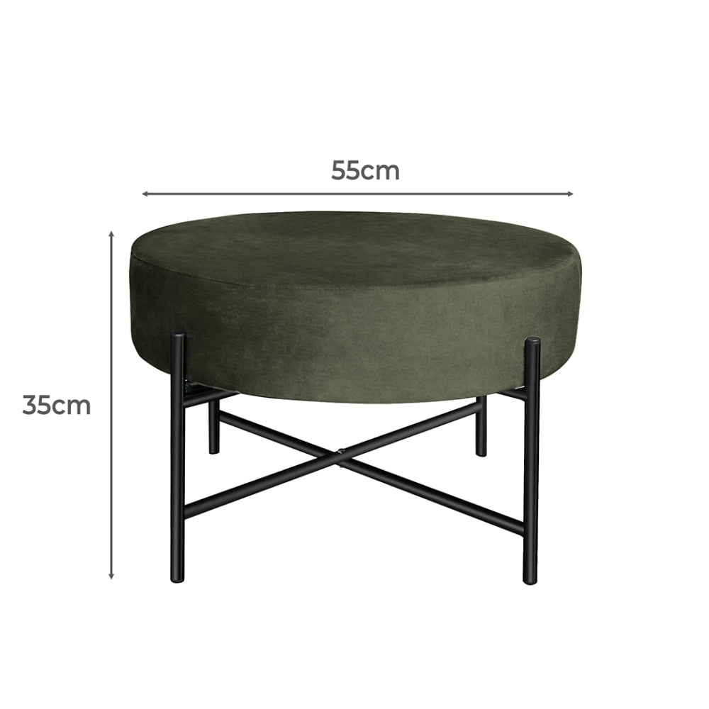 Levede Foot Stool Ottoman Footstool Velvet Accent Chair Round Dressing Vanity Fast shipping On sale