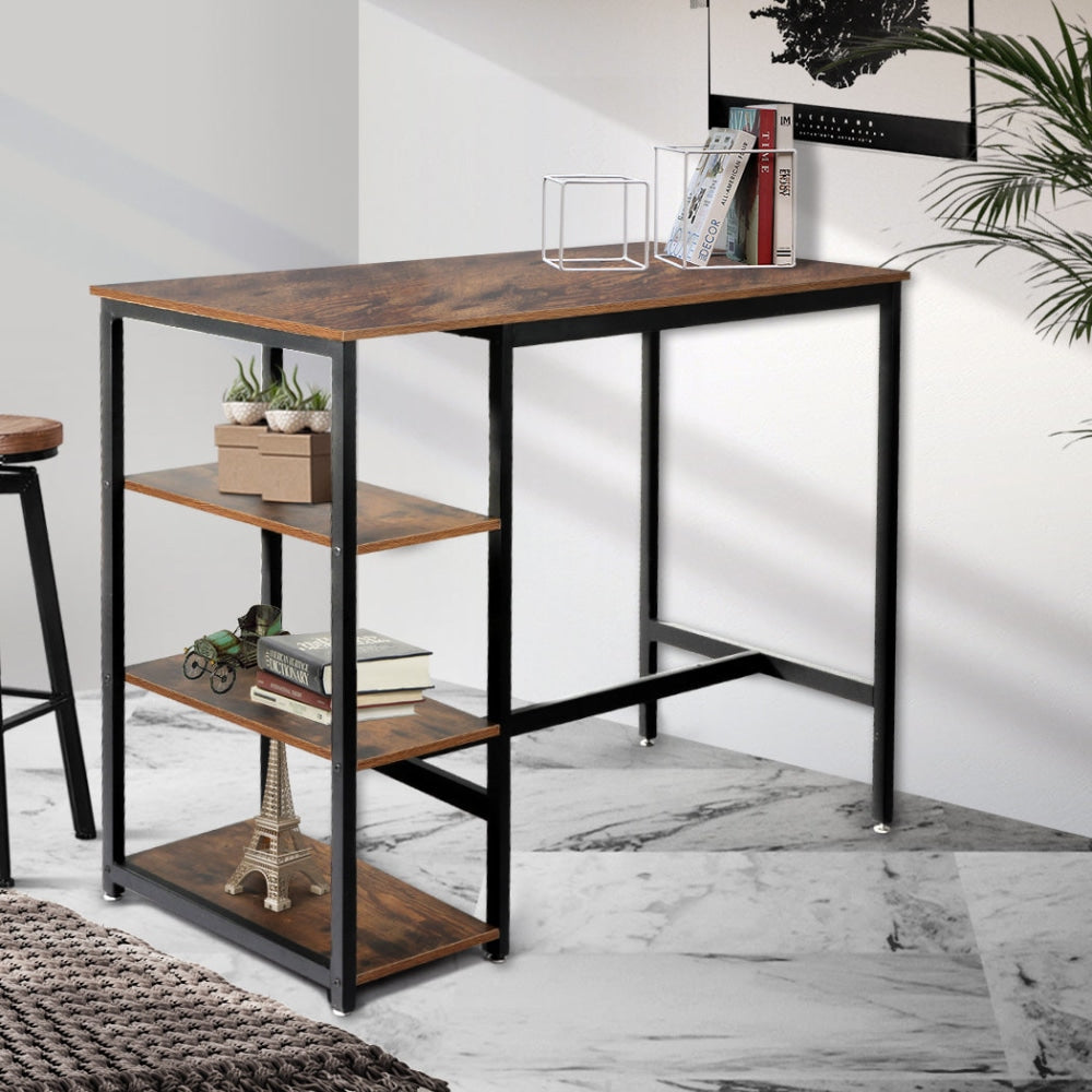 Levede High Bar Table Pub Industrial 3-Tier Storage Shelf Wooden Cafe 110CMX60CM Dining Fast shipping On sale