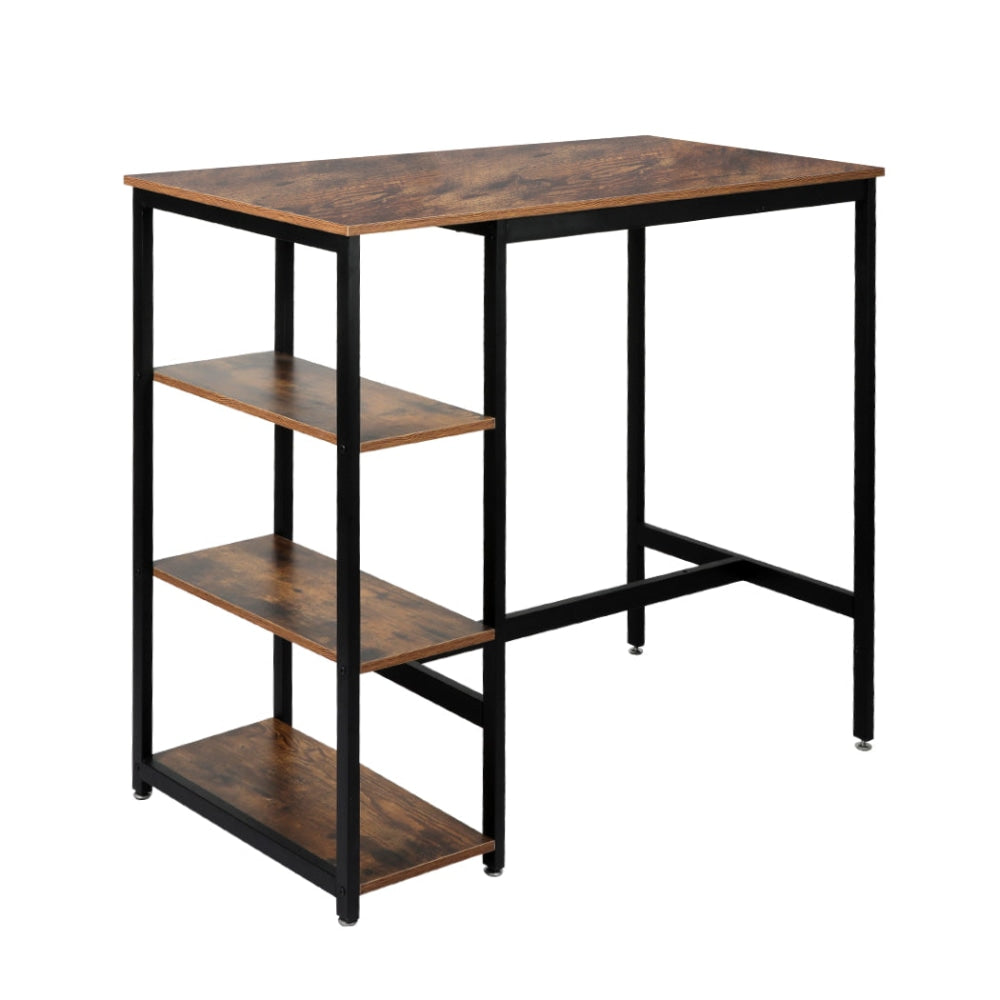 Levede High Bar Table Pub Industrial 3-Tier Storage Shelf Wooden Cafe 110CMX60CM Dining Fast shipping On sale