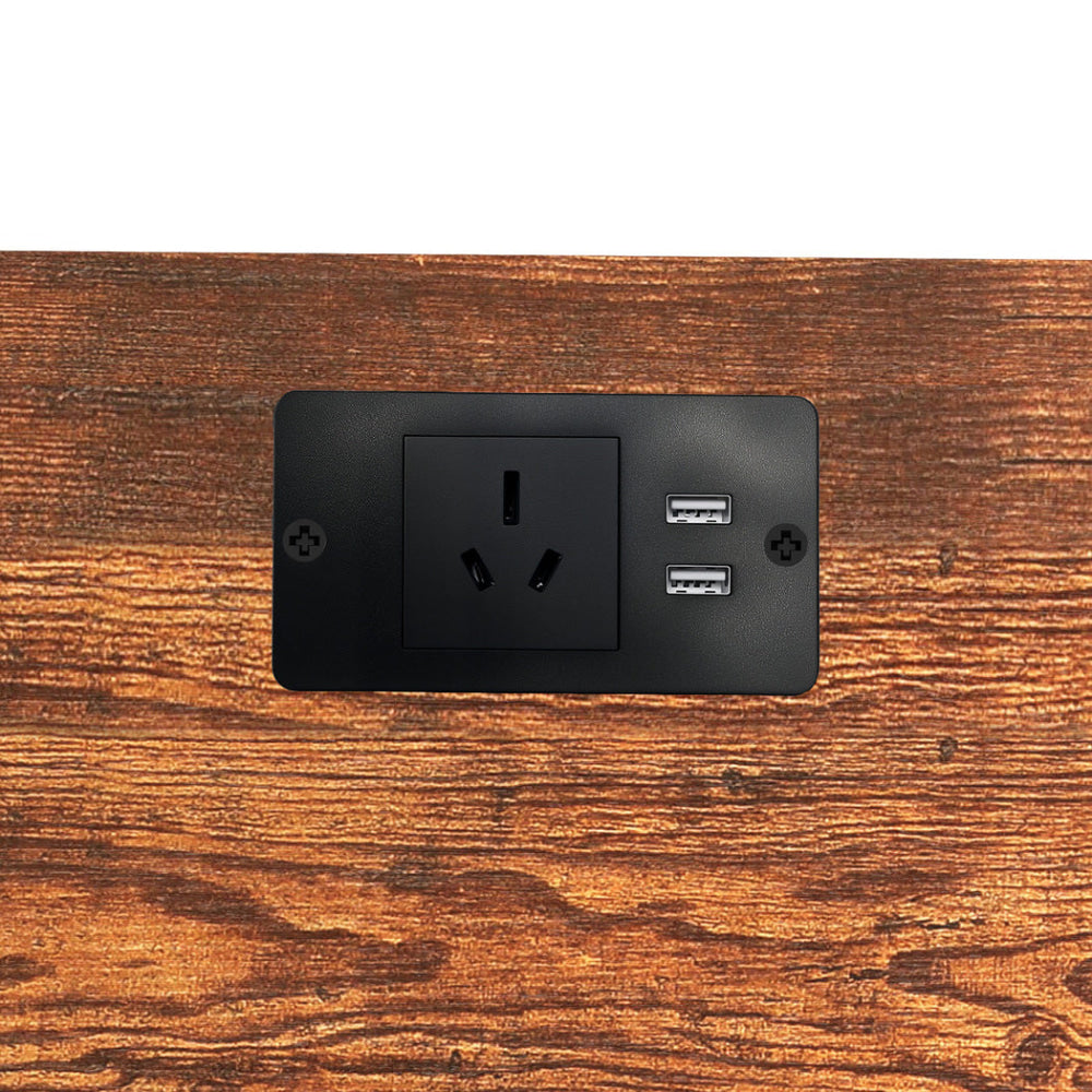 Levede LED Bedside Table with 2 Drawers Power Outlets Fast shipping On sale