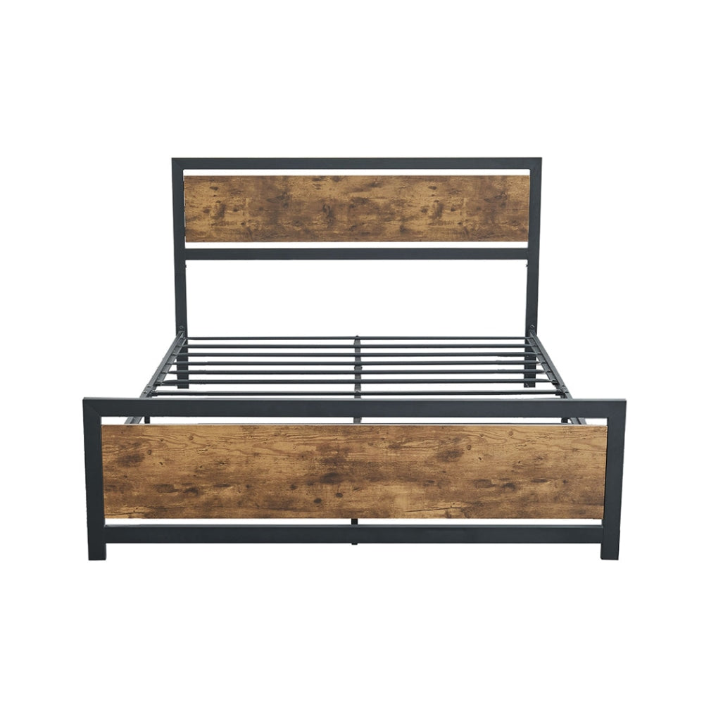 Levede Metal Bed Frame Mattress Base Platform Wooden Industrial Double Rustic Fast shipping On sale