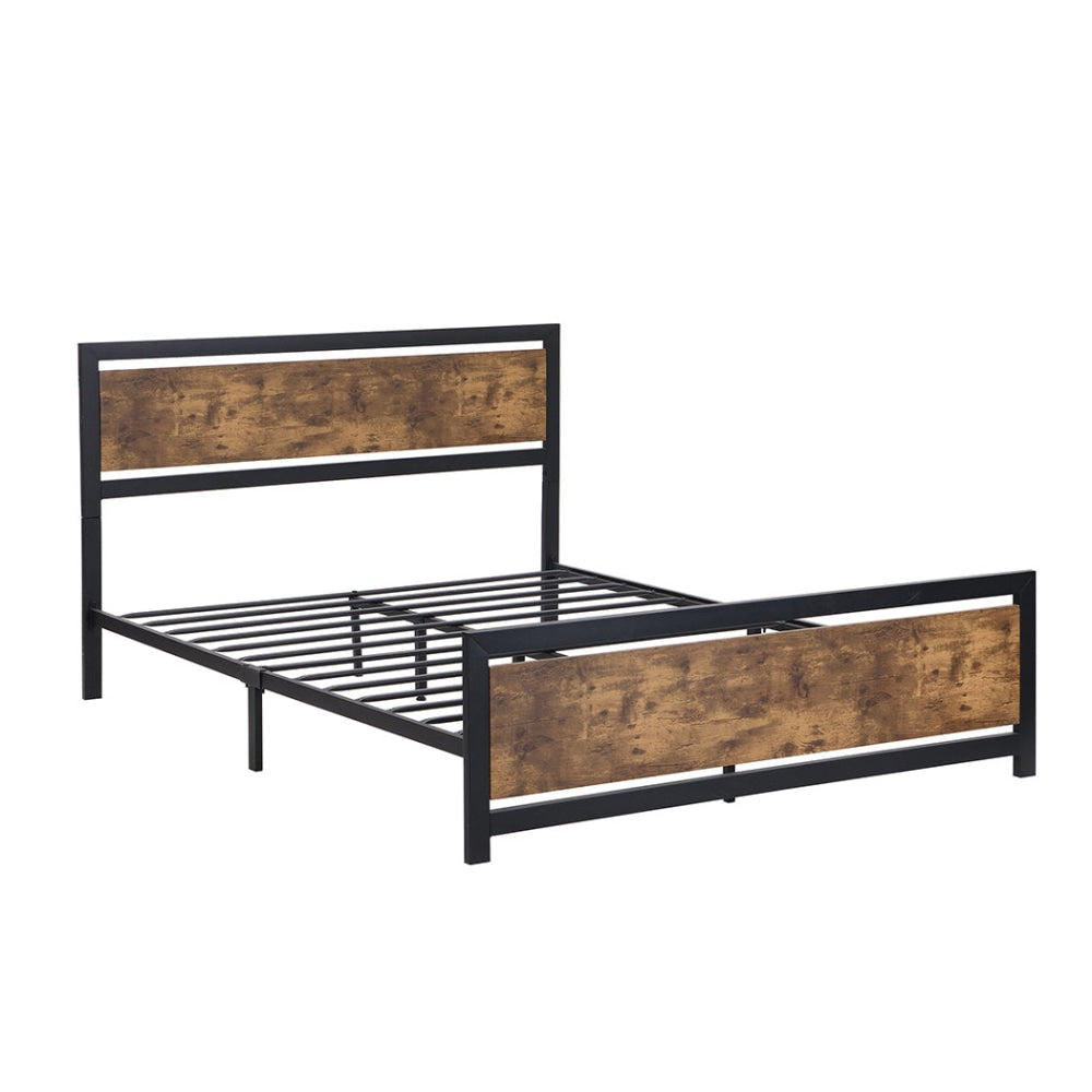 Levede Metal Bed Frame Mattress Base Platform Wooden Industrial Queen Rustic Fast shipping On sale