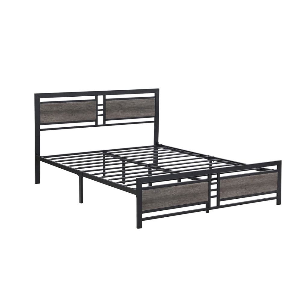 Levede Metal Bed Frame Queen Size Mattress Base Platform Wooden Headboard Grey Fast shipping On sale