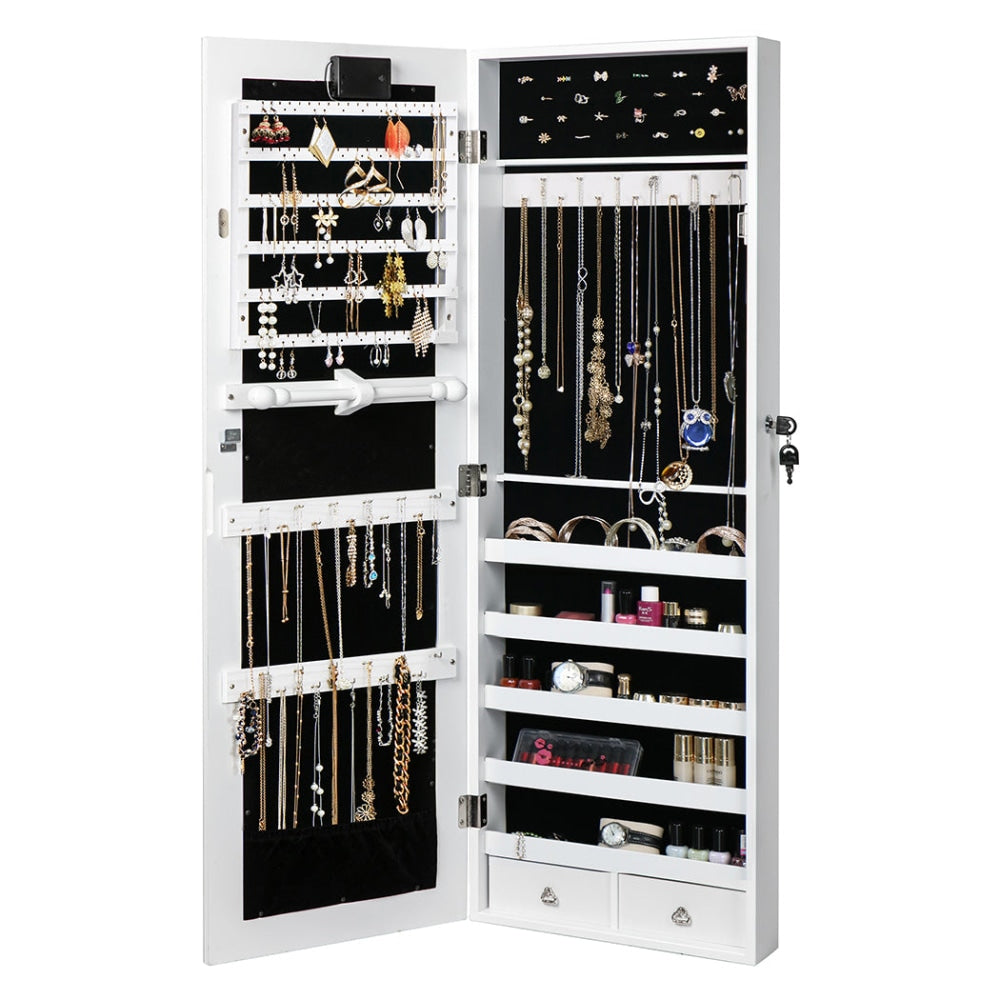 Levede Mirror Jewellery Cabinet Touch LED Lockable Organiser Box Makeup Fast shipping On sale