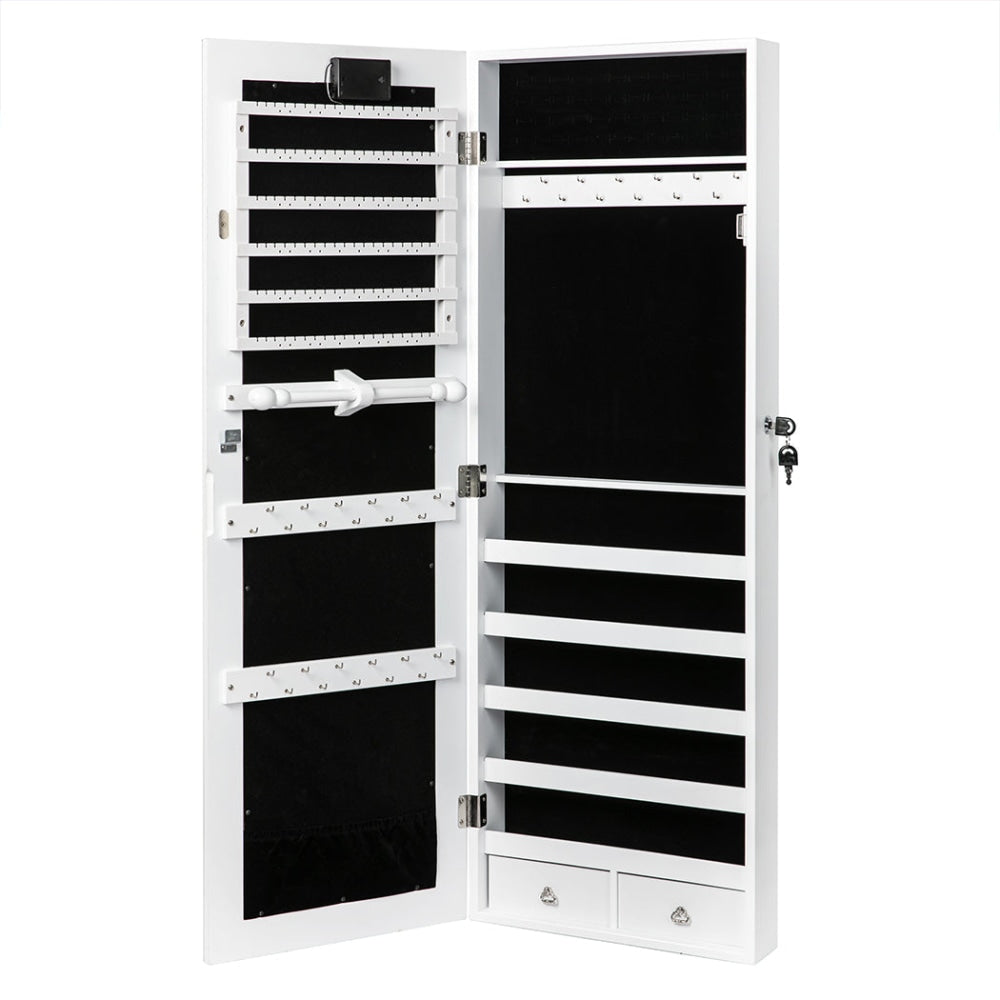 Levede Mirror Jewellery Cabinet Touch LED Lockable Organiser Box Makeup Fast shipping On sale