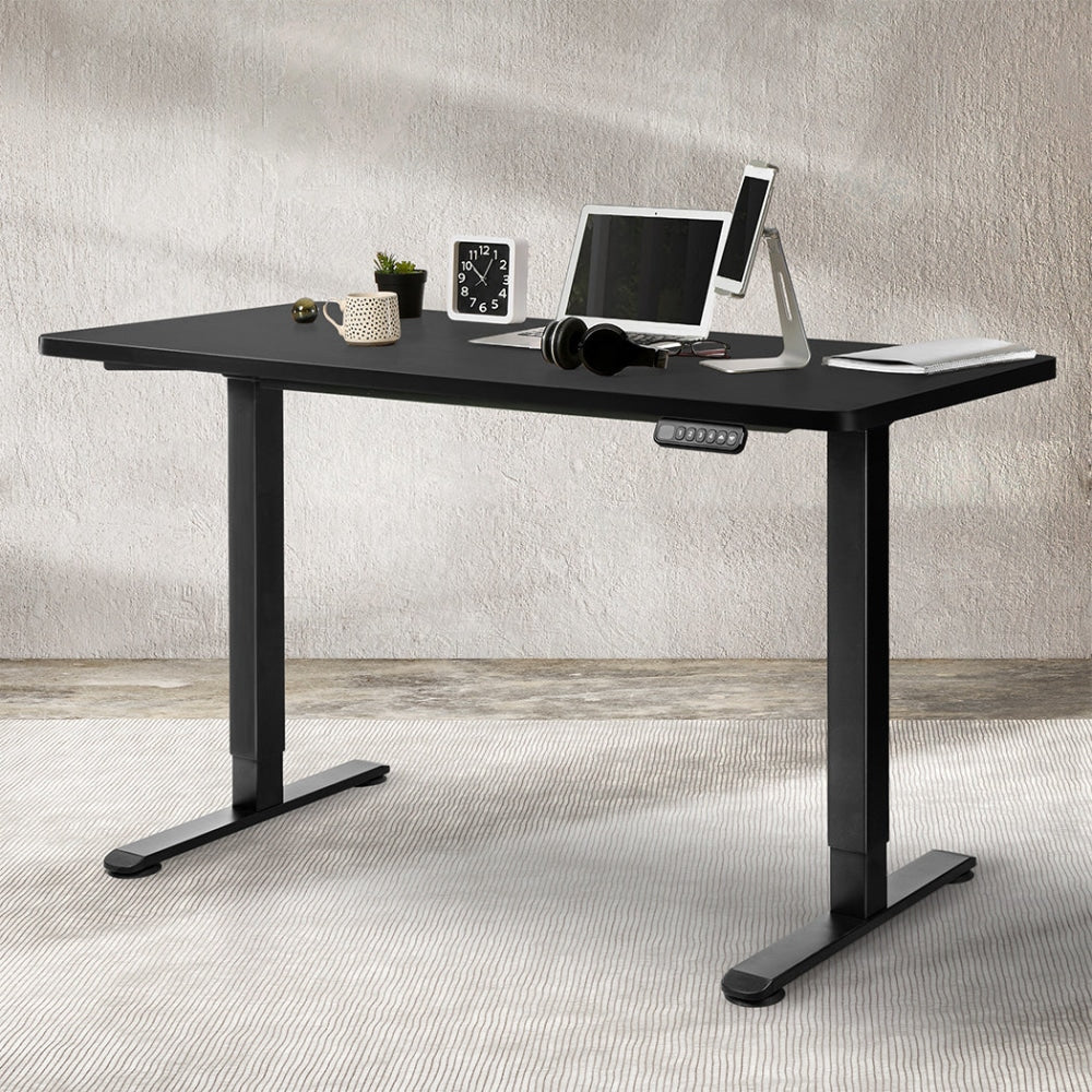Levede Motorised Standing Desk Adjustable Electric Sit Stand Dual Motor 140CM Black Office Fast shipping On sale