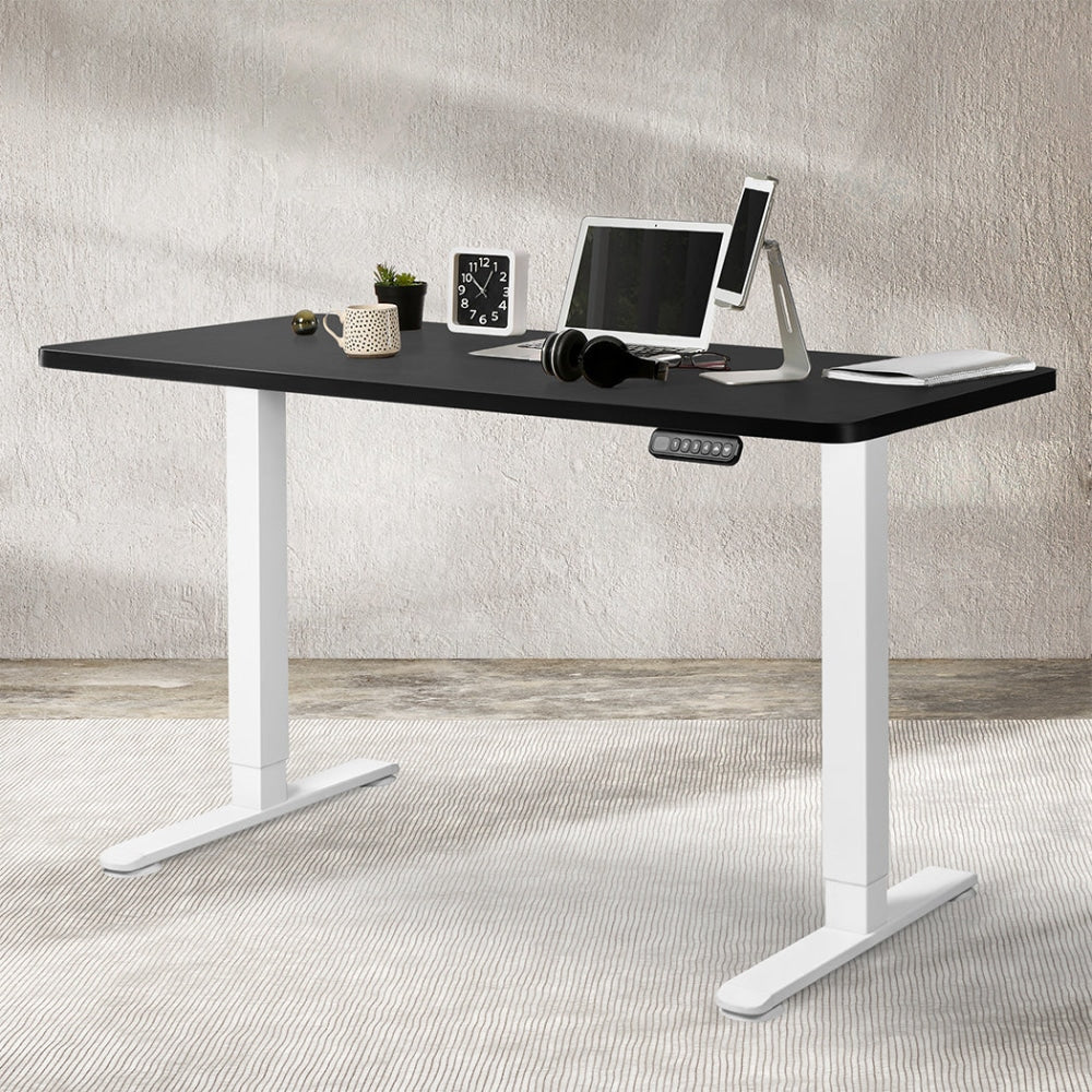 Levede Motorised Standing Desk Adjustable Electric Sit Stand Dual Motor 140CM White Black Office Fast shipping On sale