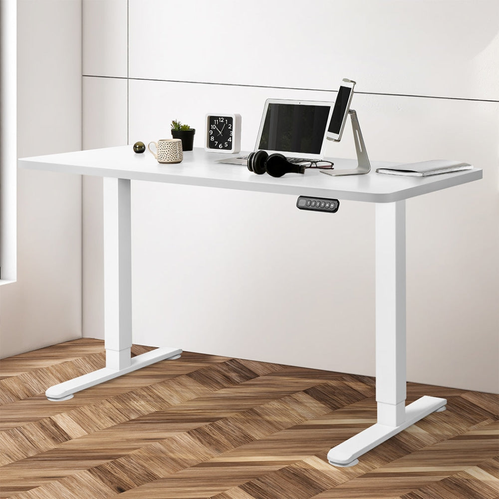Levede Motorised Standing Desk Adjustable Electric Sit Stand Dual Motor 140CM White Office Fast shipping On sale
