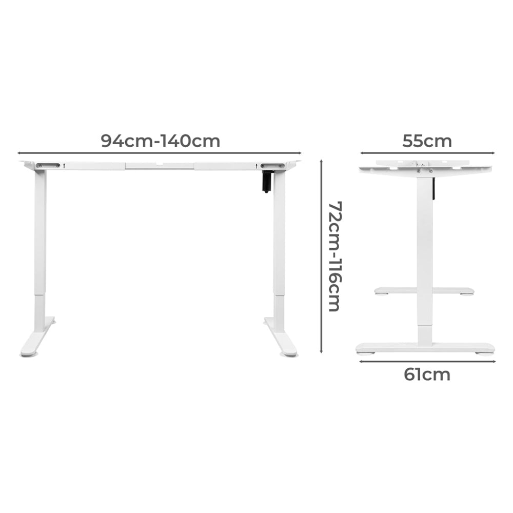 Levede Motorised Standing Desk Frame Only Single Motor Height Adjustable White Office Fast shipping On sale