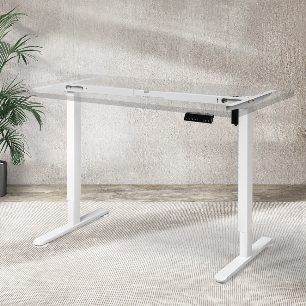 Levede Motorised Standing Desk Frame Only Single Motor Height Adjustable White Office Fast shipping On sale