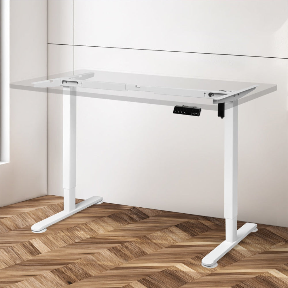 Levede Motorised Standing Desk Frame Only Single Motor Height Adjustable White Office Fast shipping On sale