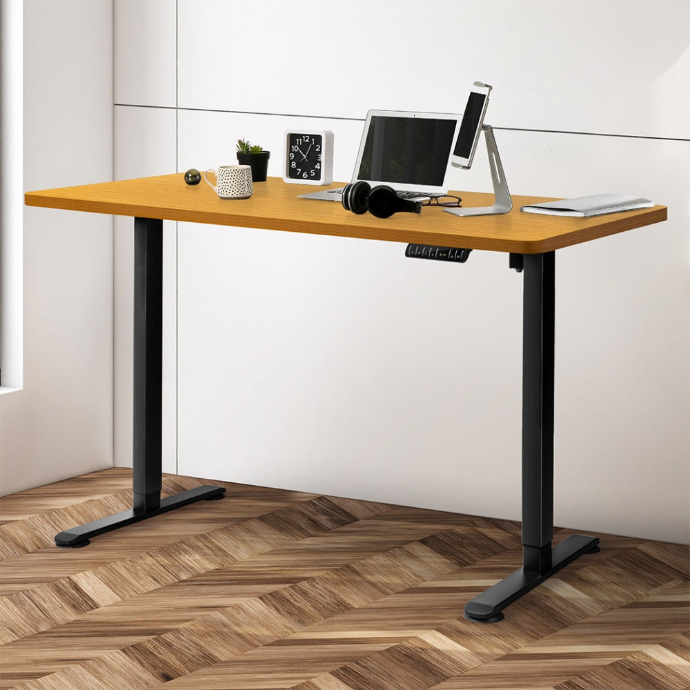 Levede Motorised Standing Desk Height Adjustable Electric Sit Stand Table 120CM Black Natural Office Fast shipping On sale