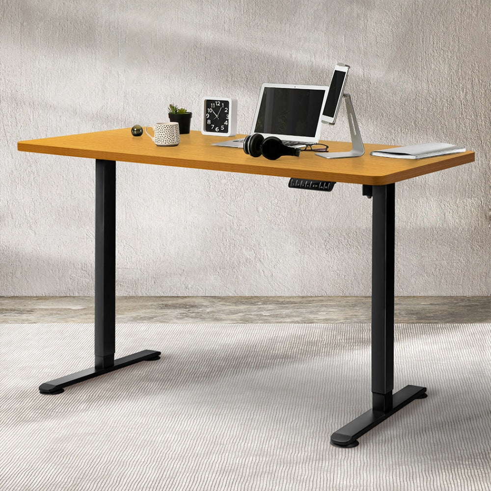 Levede Motorised Standing Desk Height Adjustable Electric Sit Stand Table 120CM Black Natural Office Fast shipping On sale