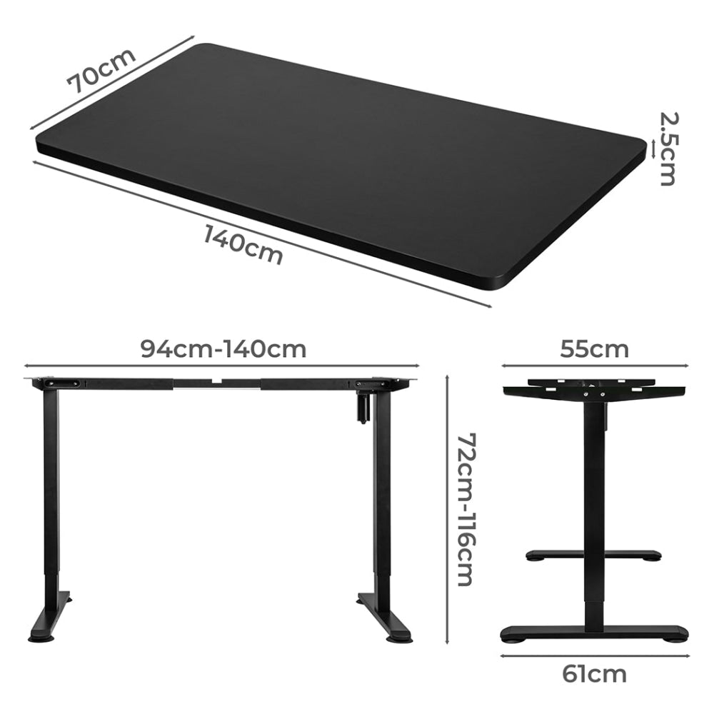 Levede Motorised Standing Desk Height Adjustable Electric Sit Stand Table 140CM Black Office Fast shipping On sale