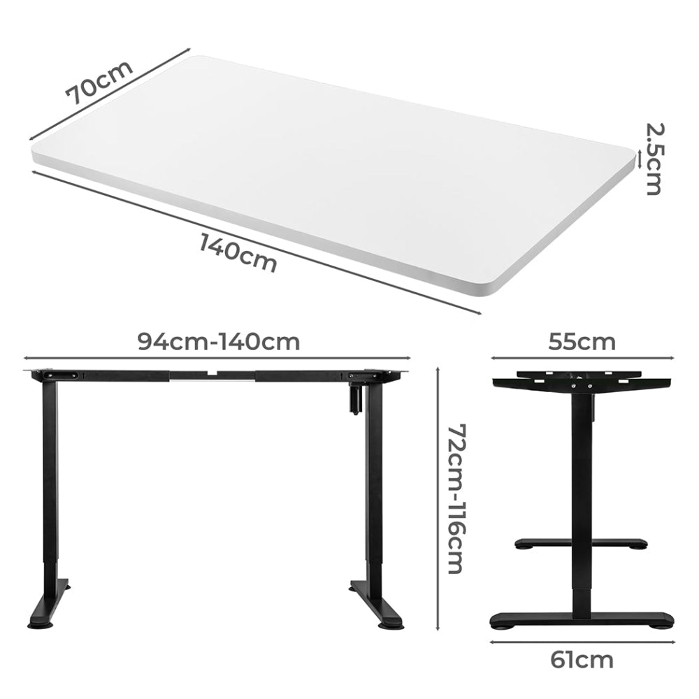 Levede Motorised Standing Desk Height Adjustable Electric Sit Stand Table 140CM Black White Office Fast shipping On sale