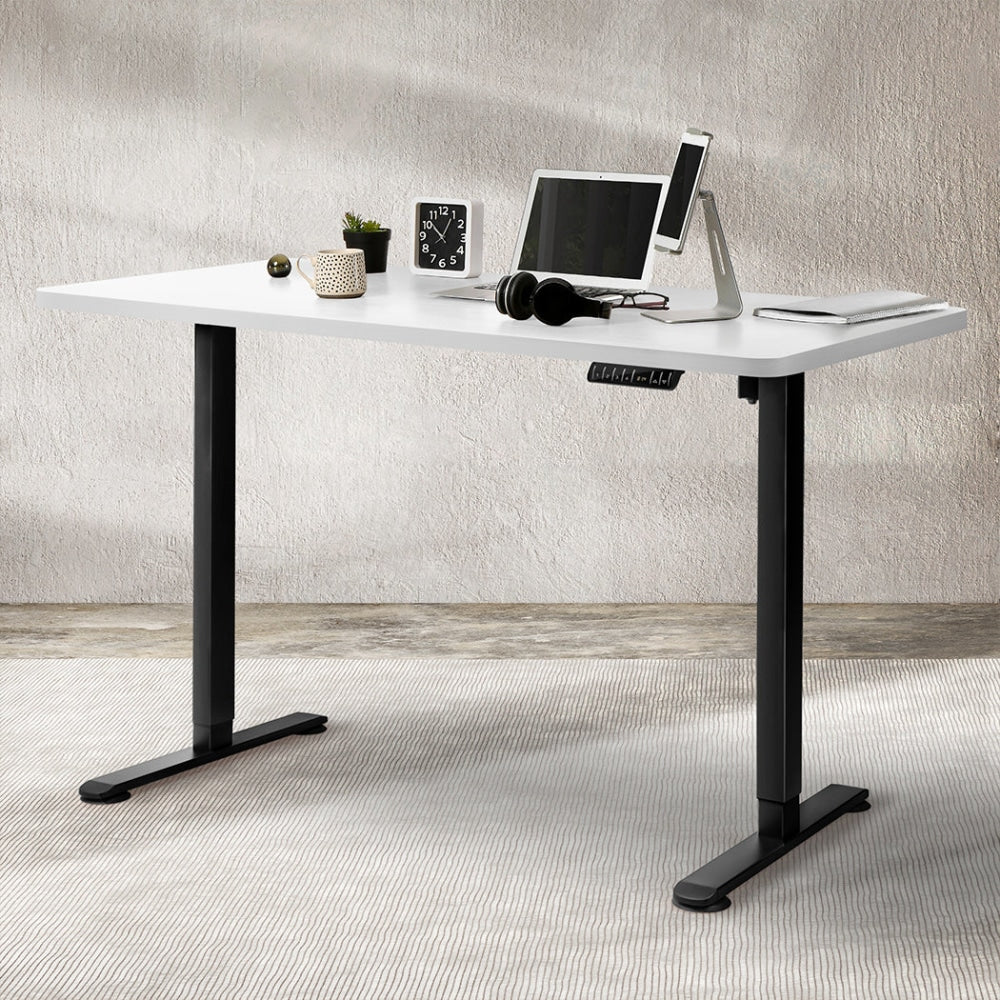 Levede Motorised Standing Desk Height Adjustable Electric Sit Stand Table 140CM Black White Office Fast shipping On sale