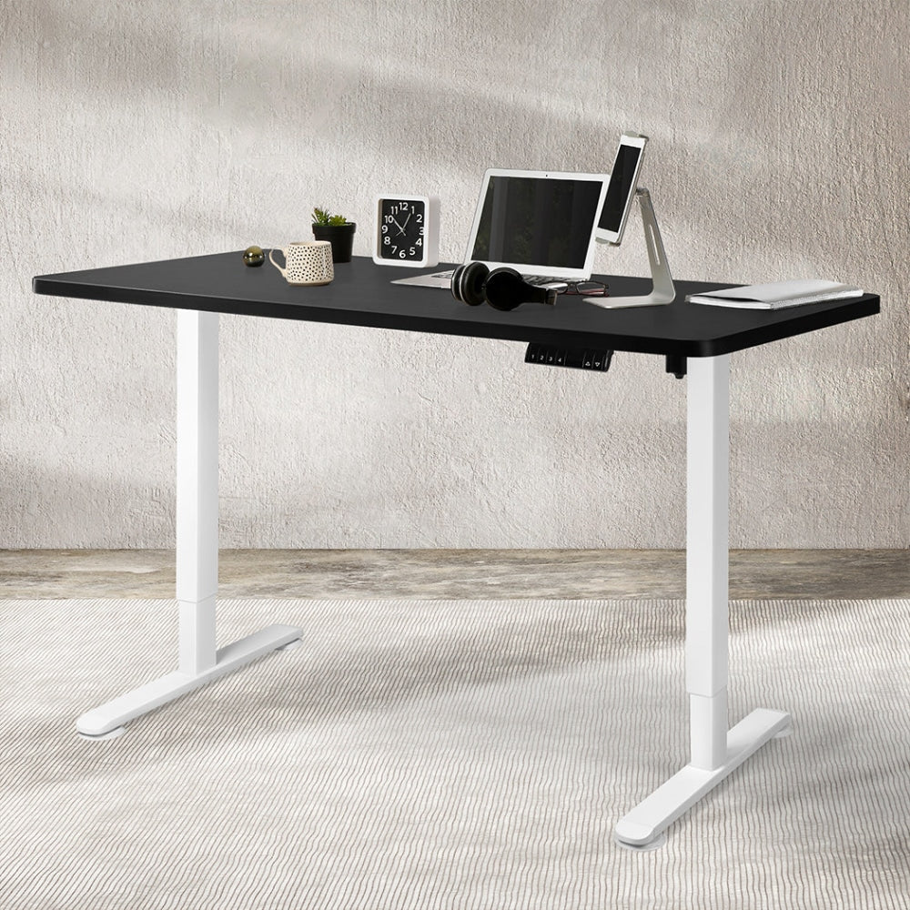 Levede Motorised Standing Desk Height Adjustable Electric Sit Stand Table 140CM White Black Office Fast shipping On sale