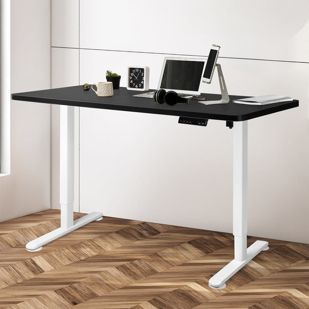 Levede Motorised Standing Desk Height Adjustable Electric Sit Stand Table 140CM White Black Office Fast shipping On sale