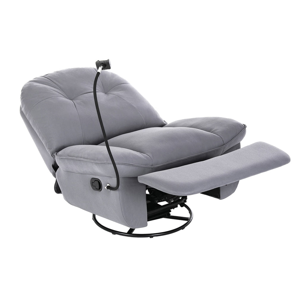 Levede Recliner Chair Lounge 360°Swivel Rocker Sofa Comfy Armchair Grey Fast shipping On sale