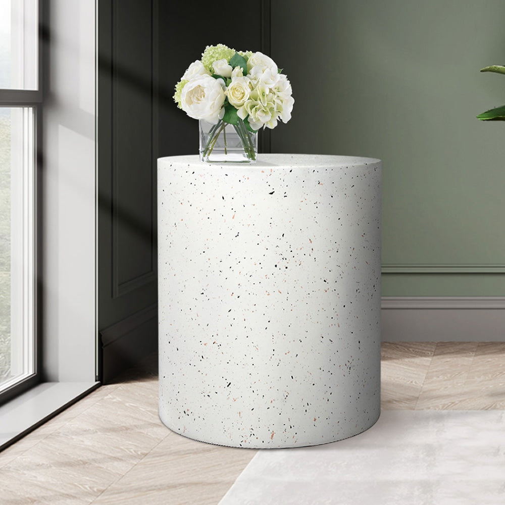 Levede Side Table Terrazzo Round Magnesia Stone Concrete Stool Fast shipping On sale