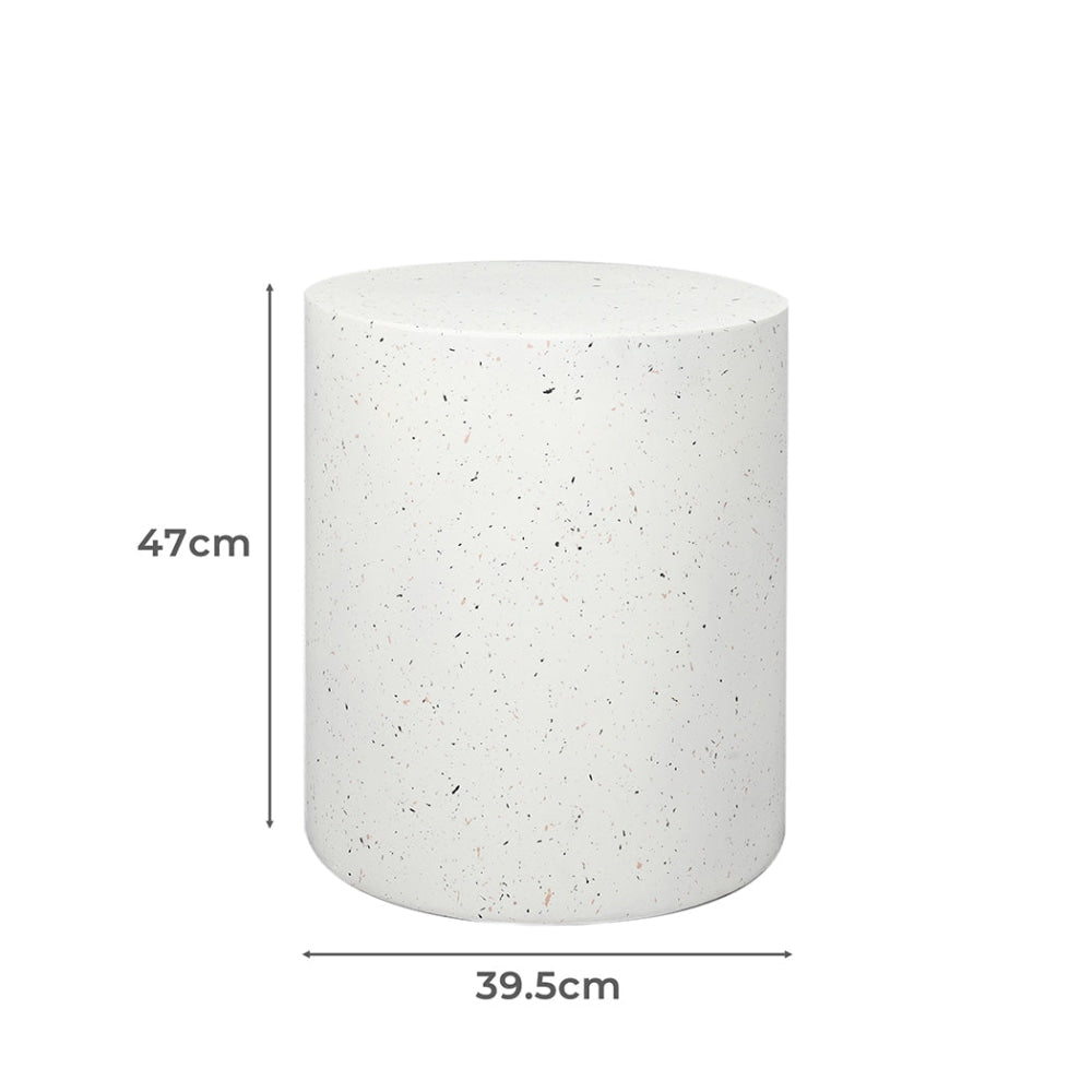 Levede Side Table Terrazzo Round Magnesia Stone Concrete Stool Fast shipping On sale