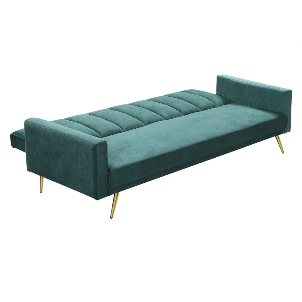 Levede Sofa Bed Convertible Velvet Lounge Recliner Couch Sleeper 3 Seater Green Fast shipping On sale