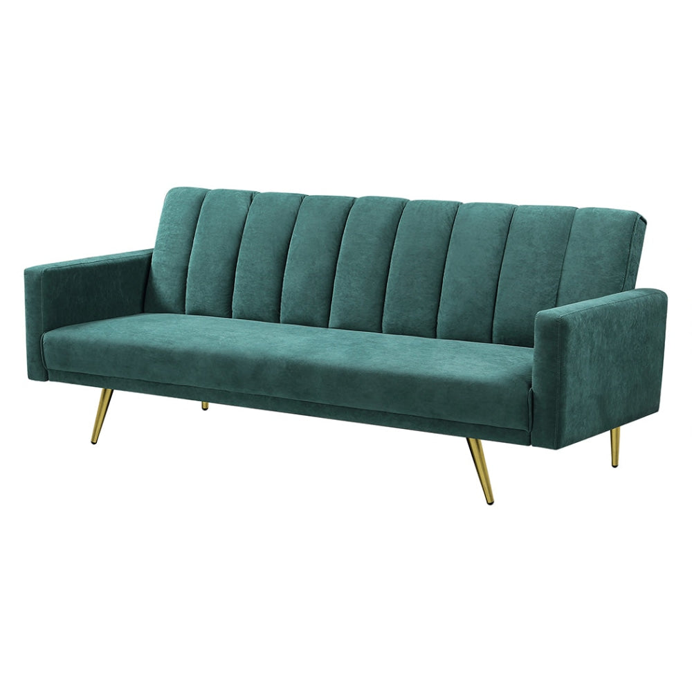 Levede Sofa Bed Convertible Velvet Lounge Recliner Couch Sleeper 3 Seater Green Fast shipping On sale