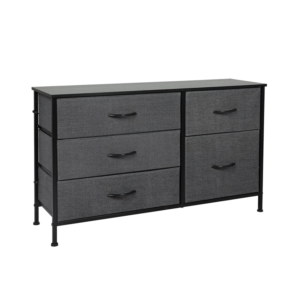 Levede Storage Cabinet Tower Chest of Drawers Dresser Tallboy 5 Drawer Grey Of Fast shipping On sale