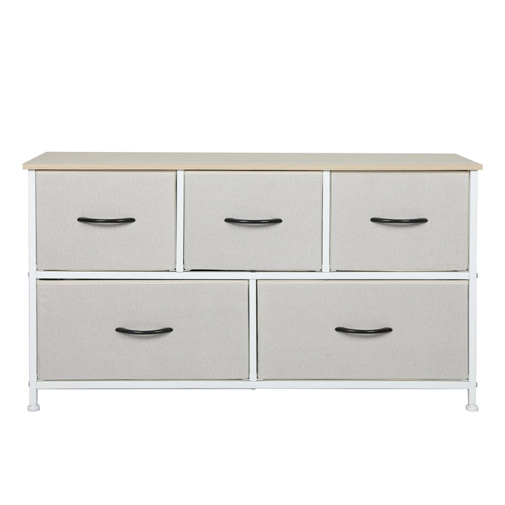 Levede Storage Cabinet Tower Chest of Drawers Dresser Tallboy 6 Drawer Beige Of Fast shipping On sale