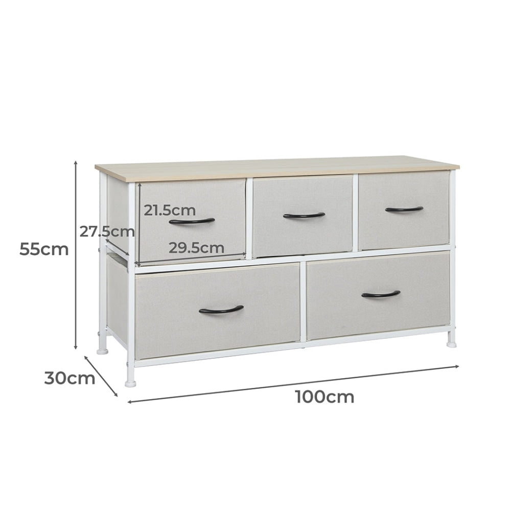 Levede Storage Cabinet Tower Chest of Drawers Dresser Tallboy 6 Drawer Beige Of Fast shipping On sale