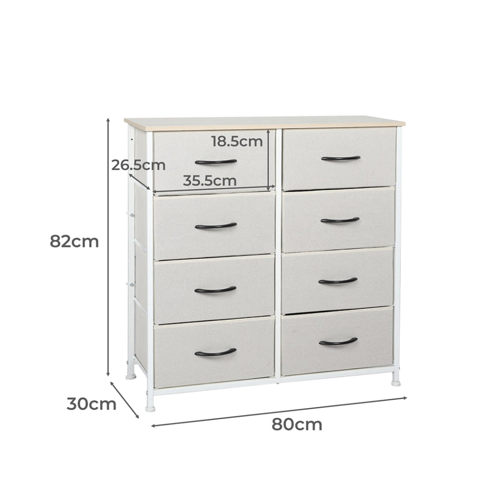 Levede Storage Cabinet Tower Chest of Drawers Dresser Tallboy 7 Drawer Beige Of Fast shipping On sale