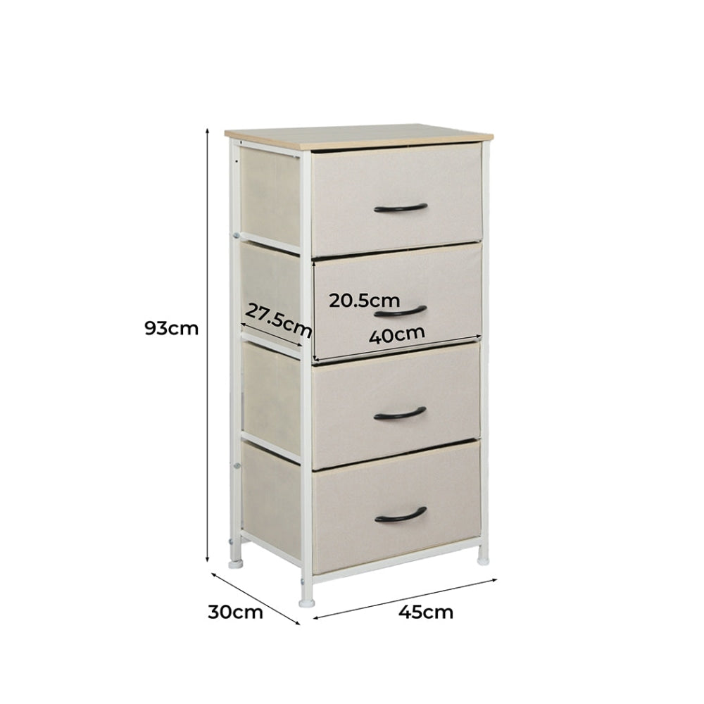 Levede Storage Cabinet Tower Chest of Drawers Dresser Tallboy 8 Drawer Beige Of Fast shipping On sale