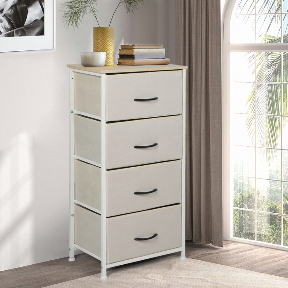 Levede Storage Cabinet Tower Chest of Drawers Dresser Tallboy 8 Drawer Beige Of Fast shipping On sale