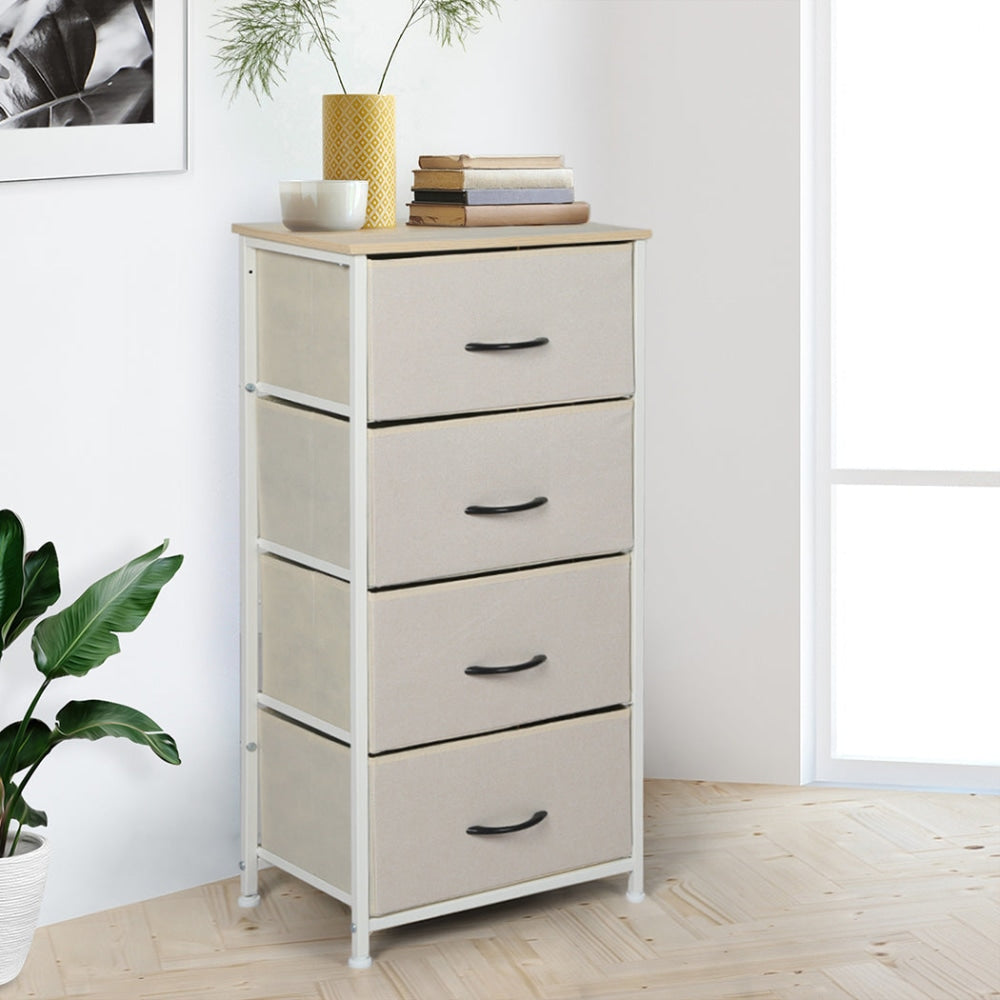 Levede Storage Cabinet Tower Chest of Drawers Dresser Tallboy 8 Drawer Beige Of Fast shipping On sale