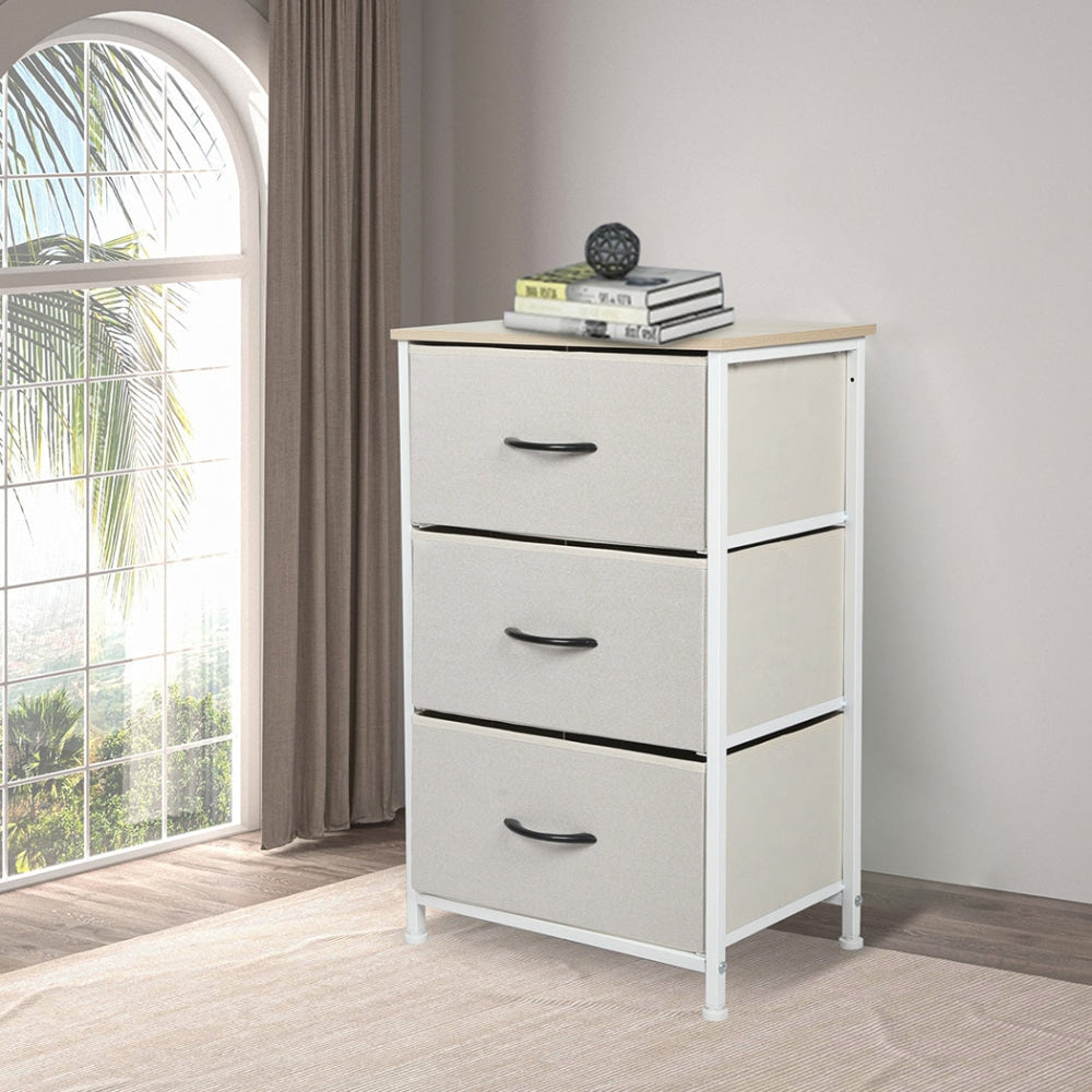 Levede Storage Cabinet Tower Chest of Drawers Dresser Tallboy 9 Drawer Beige Of Fast shipping On sale