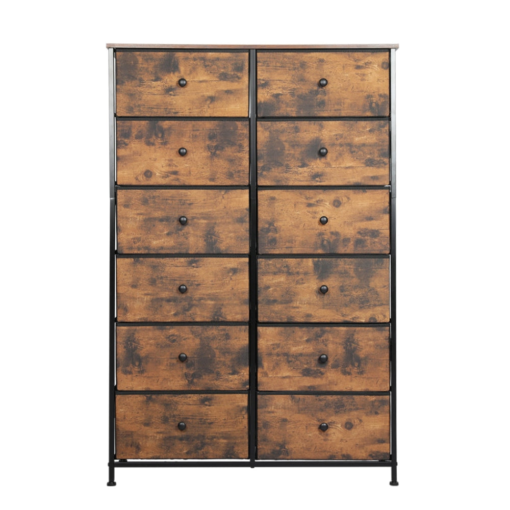 Levede Storage Cabinet Tower Chest of Drawers Dresser Tallboy Drawer Retro Brown Of Fast shipping On sale