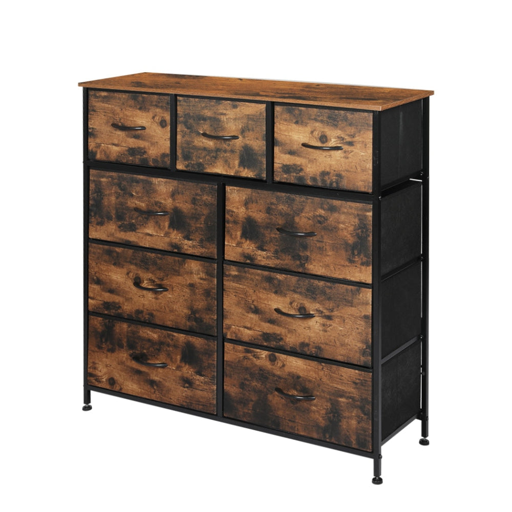 Levede Storage Cabinet Tower Chest of Drawers Dresser Tallboy Drawer Retro Brown Of Fast shipping On sale