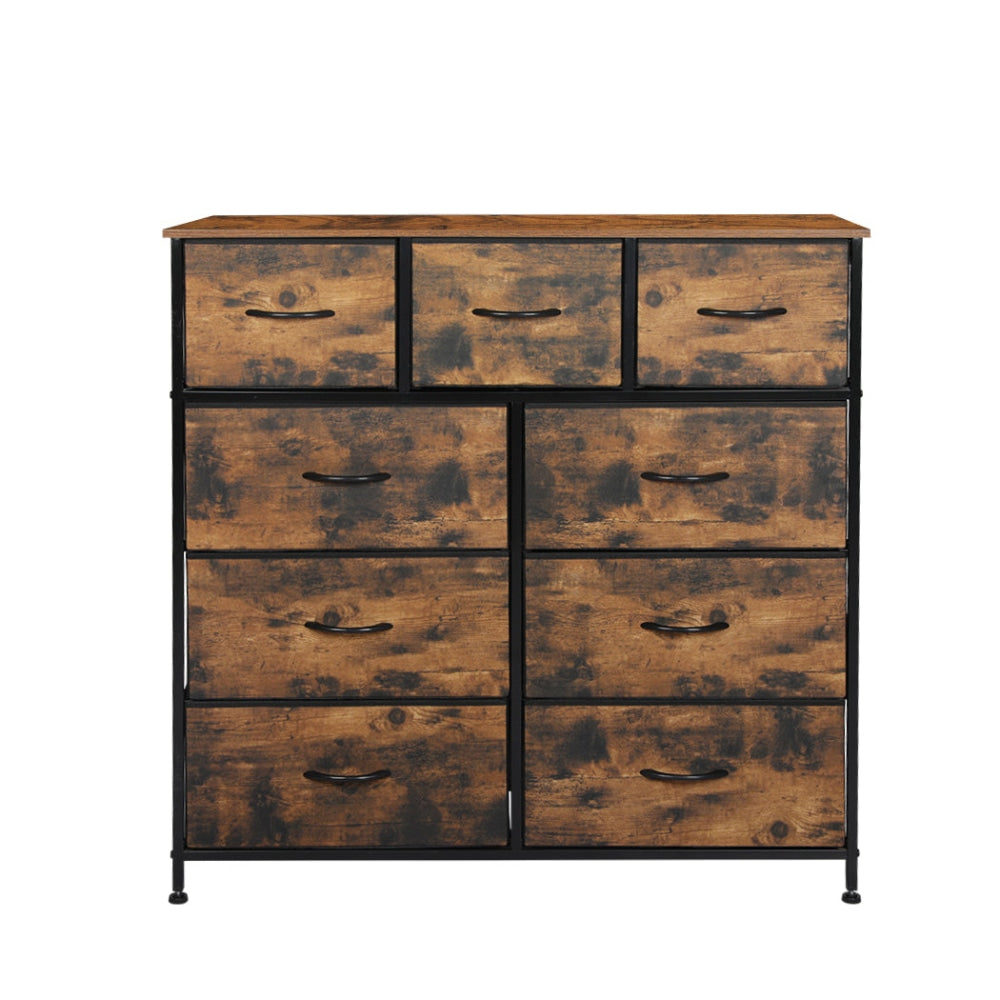 Levede Storage Cabinet Tower Chest of Drawers Dresser Tallboy Drawer Retro Brown Of Fast shipping On sale