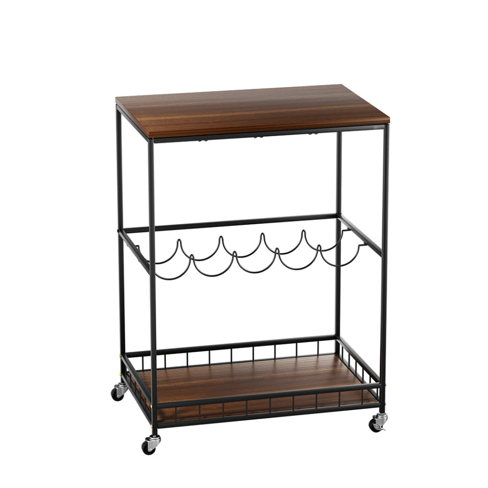 Levede Wooden Bar Cart Drinks Trolley 3 Tire Dining Table Fast shipping On sale