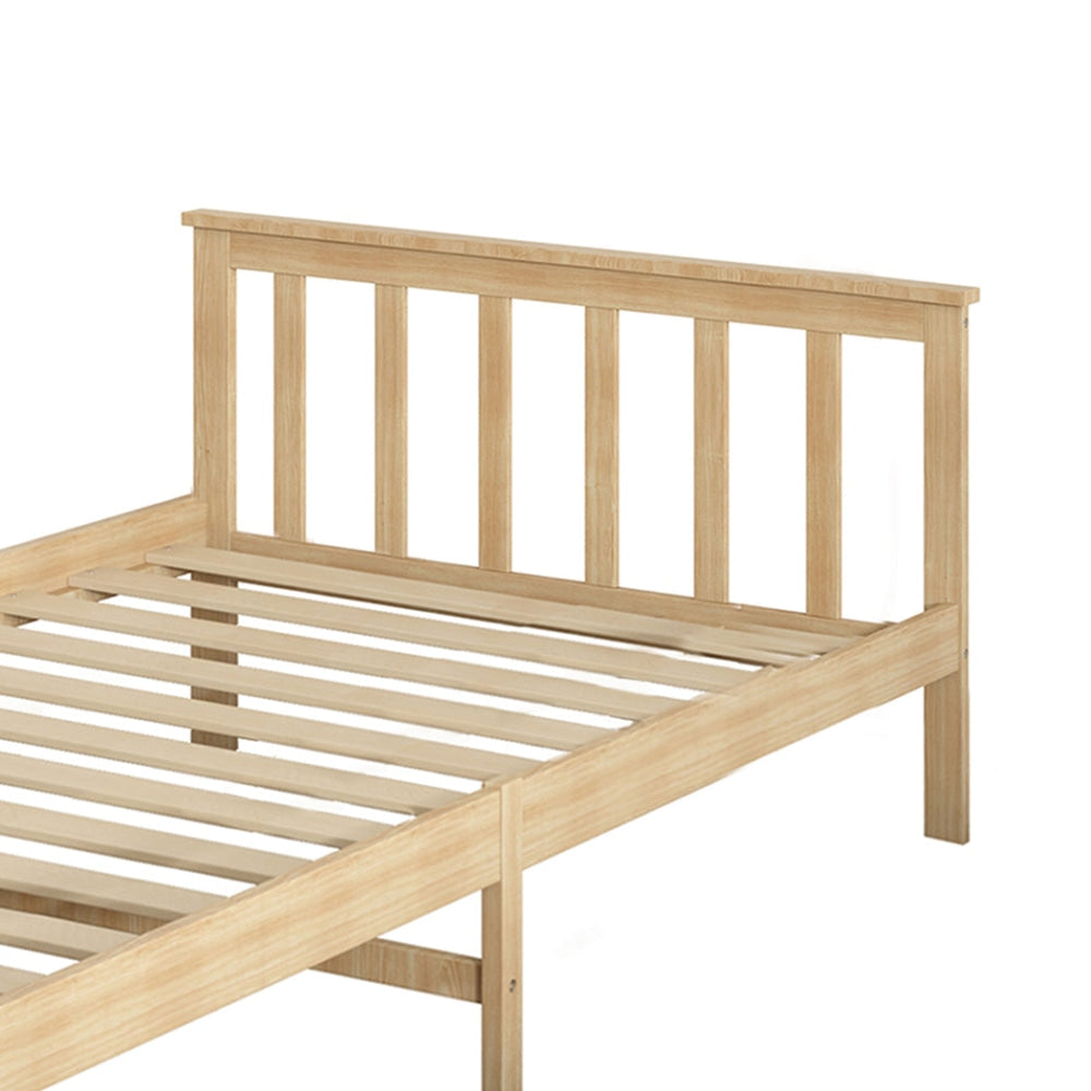 Levede Wooden Bed Frame King Single Size Mattress Base Solid Pine Wood Natural Fast shipping On sale